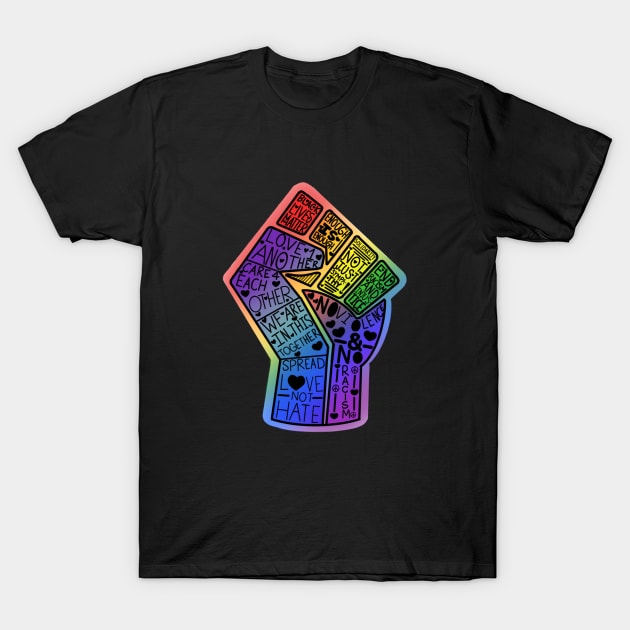 LGBTQ Pride BLM Word Fis T-Shirt by Winspire Works